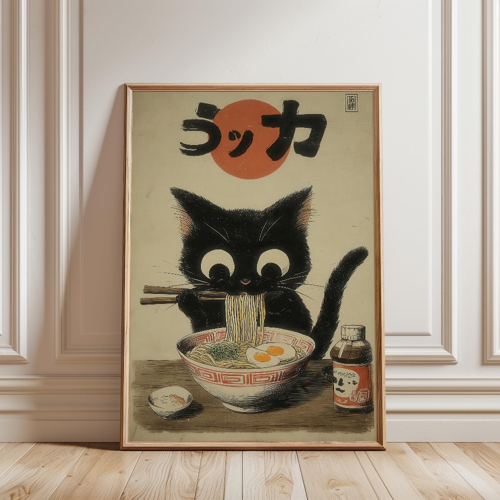 Черный кот, едящий рамен, дожд – обзор и цена Japanese Lifestyle In Japanese